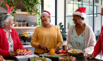 Seniors smile as they practice holiday traditions